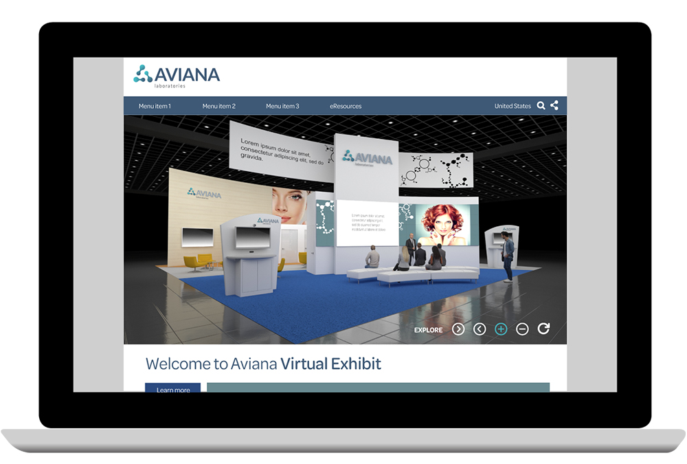 Aviana virtual exhibit on laptop